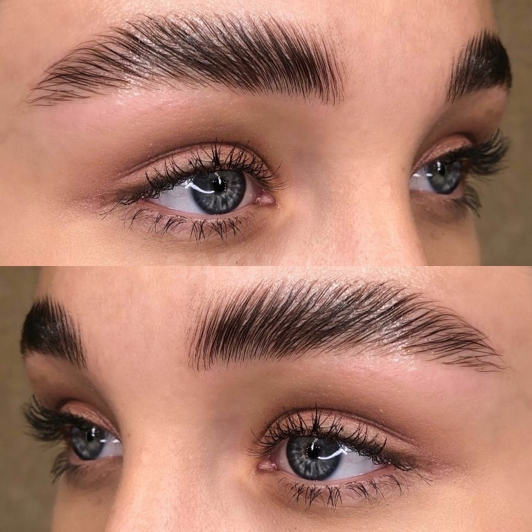 Долговременная укладка бровей: фото результата