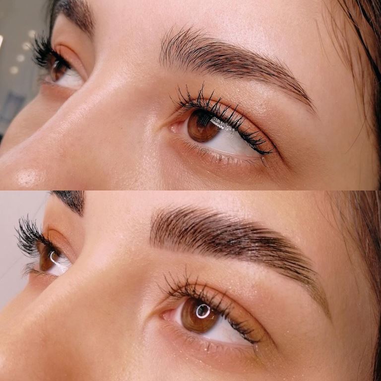Долговременная укладка бровей: фото до и после