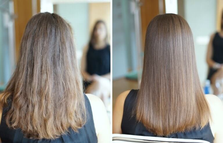 Ботокс для волос Иноар до и после