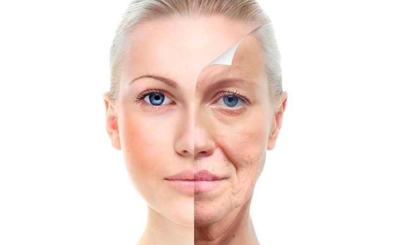 Половина лица молодого половина старого